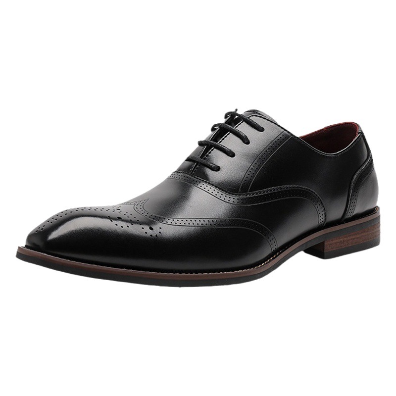Men's Business Leather Shoes Men's Wholesale Genuine Leather Formal Casual Men's Shoes Brogue Cowhide Shoes Carved Wedding Groom