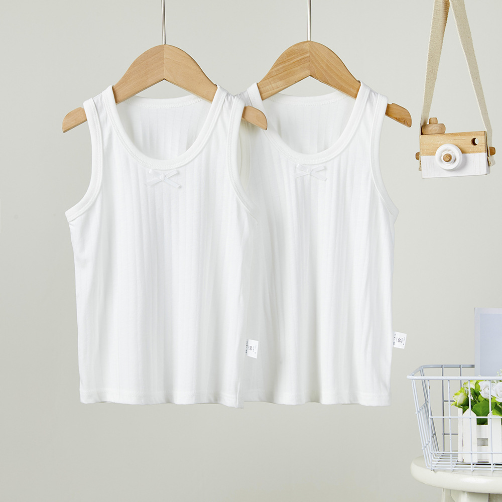 Picture of Children's Summer Vest Sling 2-Piece Boneless Cold Bottoming Shirt for Men and Women Baby Thin Sleeveless Air-Conditioned Home
