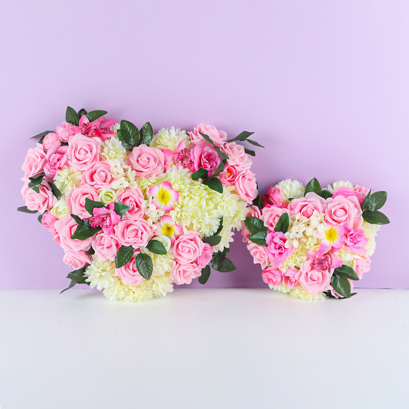 Heart-shaped wreath love wreath rose lintel hanging ornaments artificial flowers wedding room wedding wedding decoration manufacturers