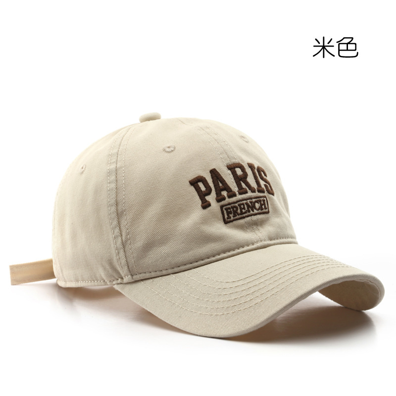 Picture of Japanese Style Personalized Retro Letter Embroidered Peaked Cap for Men and Women Outdoor Men's Travel Sun Protection Baseball Cap for Women K-Style
