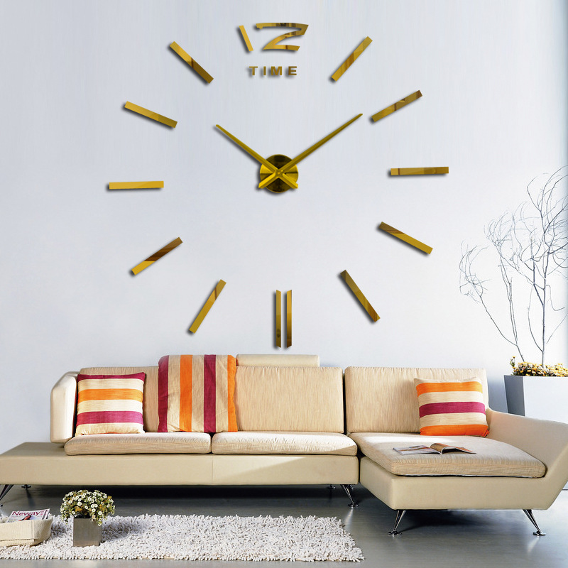 Creative simple mute diy acrylic wall clock 3D digital clock wall clock living room decoration electronic clock Wall watch