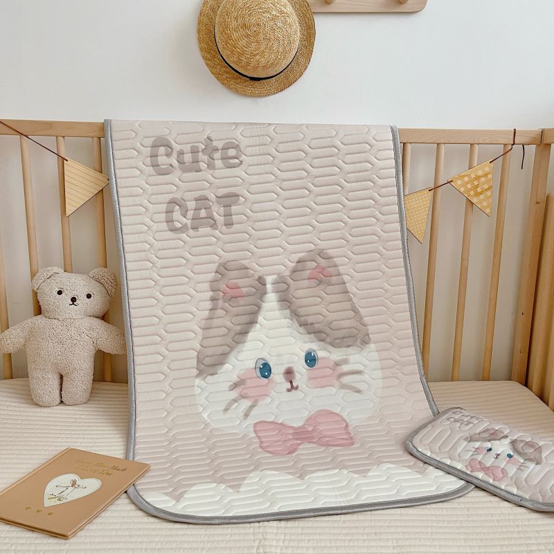 Picture of New Cartoon Cool Silk Children's Latex Mat Two-Piece Set Washable Baby Mattress Kindergarten Baby Soft Mat
