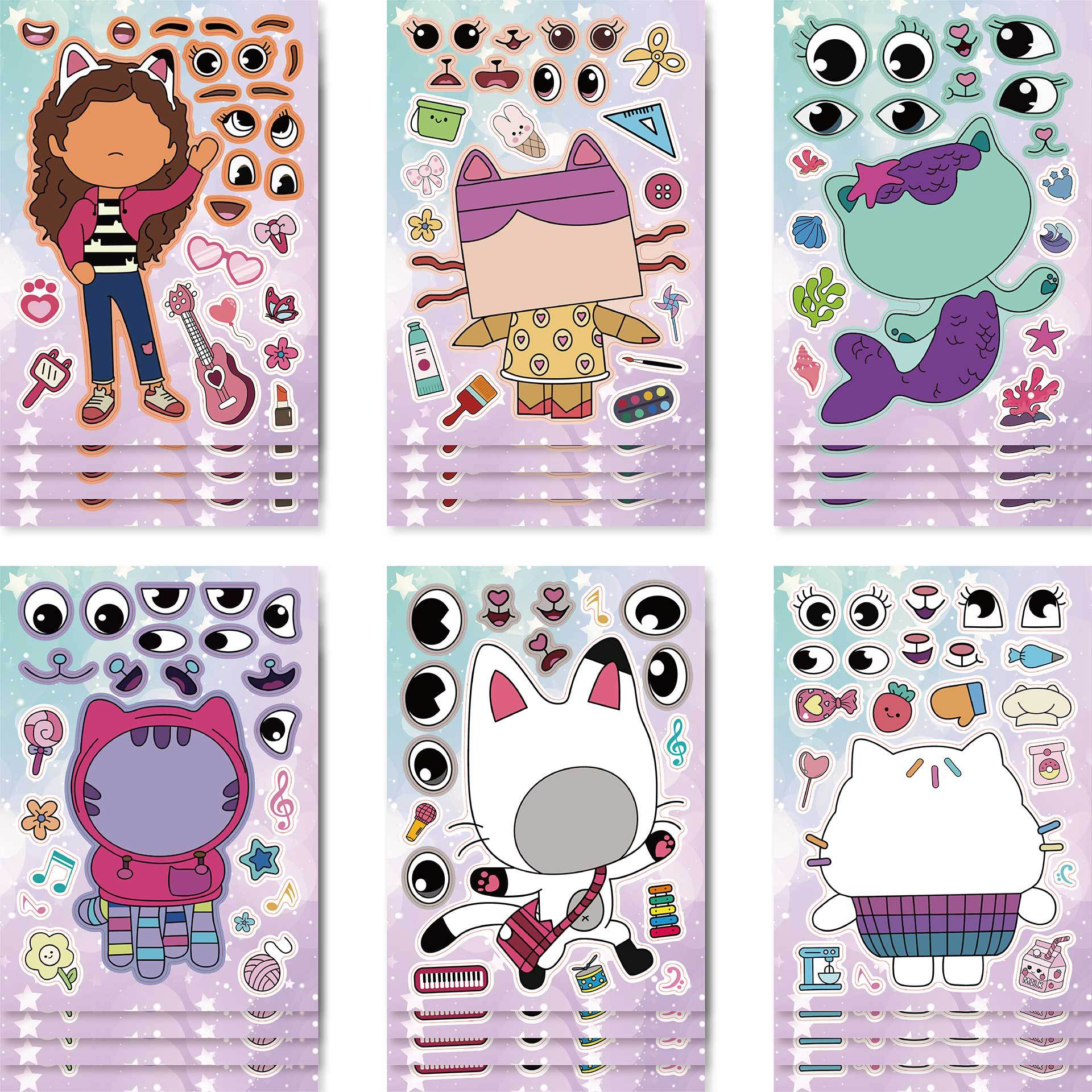 CM2303006 Gaby Friends Children's Cartoon Parent-Child Interactive Puzzle Puzzle Hand Account DIY Face Sticker