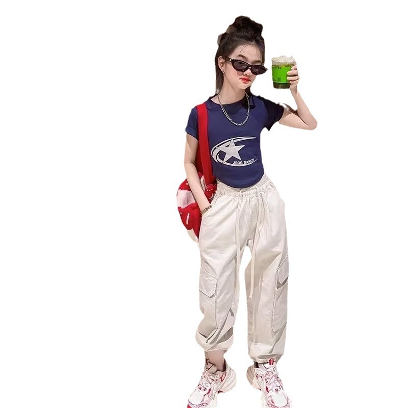 Picture of Girls' Crock Pants Summer 2024 New Children's Summer White Pants Girls' Summer Thin Quick-drying Trousers
