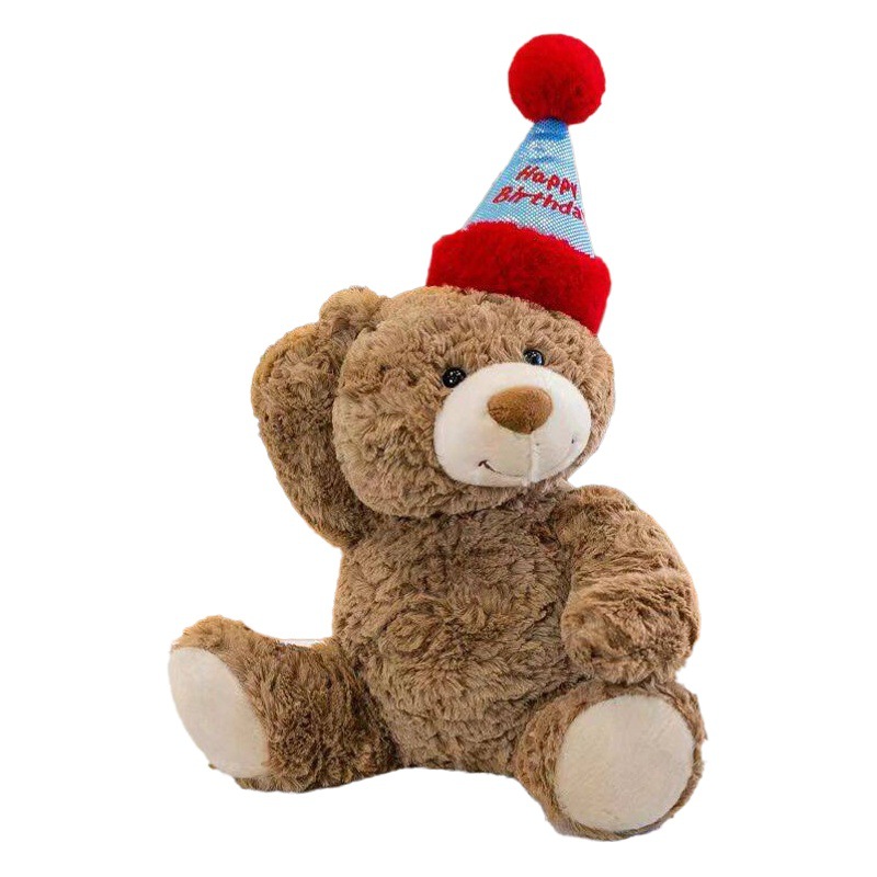 New Birthday Hat Gift Bear Doll Teddy Bear Bear Plush Toy Cute Doll DIY bouquet