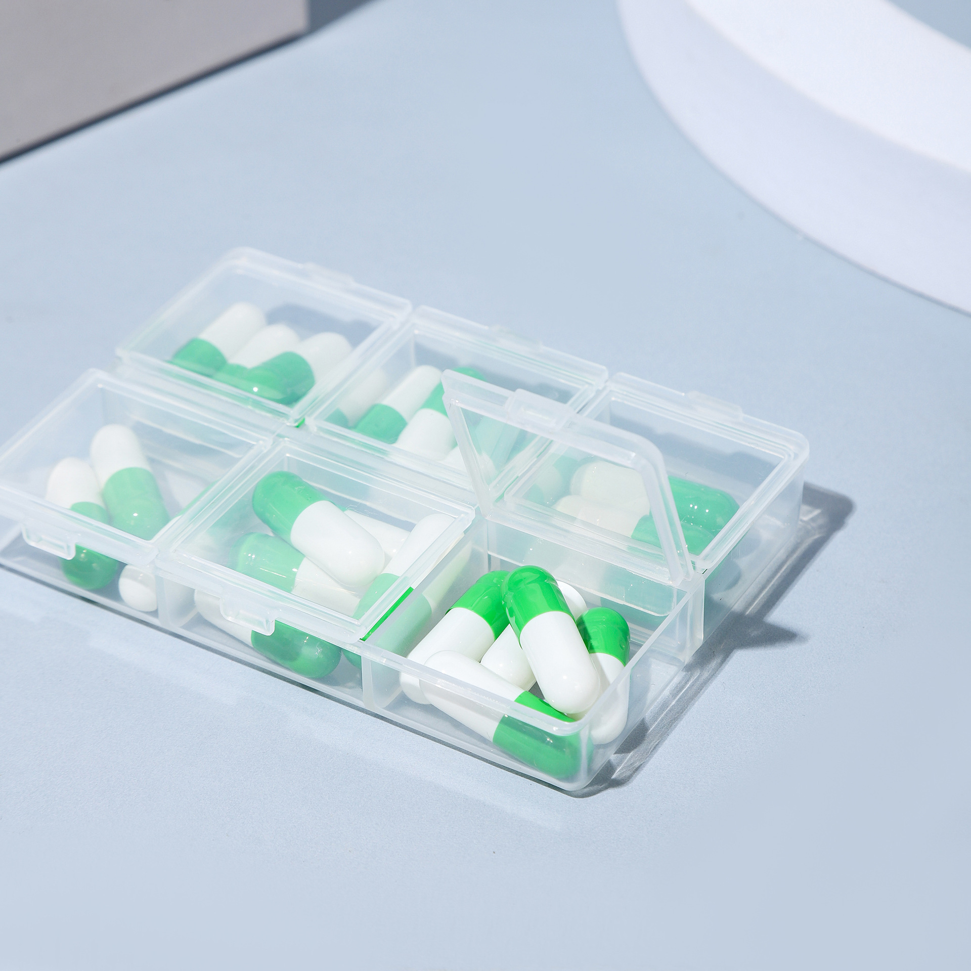 Nail art tools small 6 box transparent jewelry storage box independent lid pearl beads diamond box detachable bulk