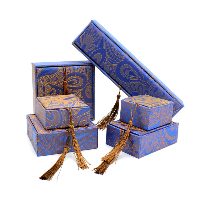 Picture of Tassel Brocade Jewelry Box Chinese Style Jewelry Literary Play Jewelry Box Jade Bracelet Box Buddha Beads Literary Play Jade Box