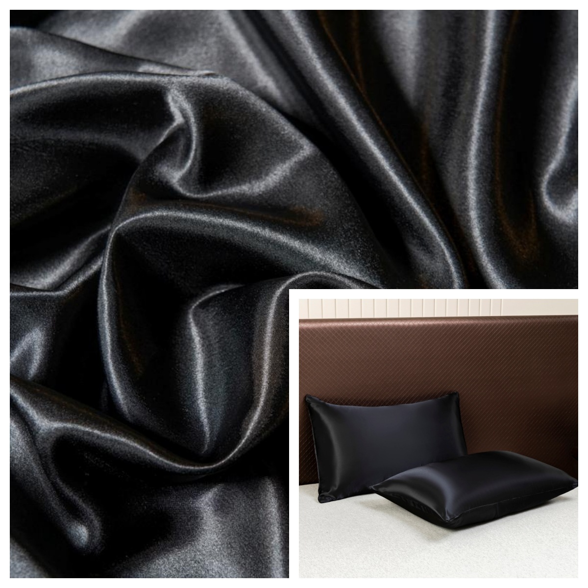 Picture of Foreign Trade Amazon Cross-Border Solid Color Satin Imitation Silk Pillowcase Silk Pillowcase Pocket Pillow