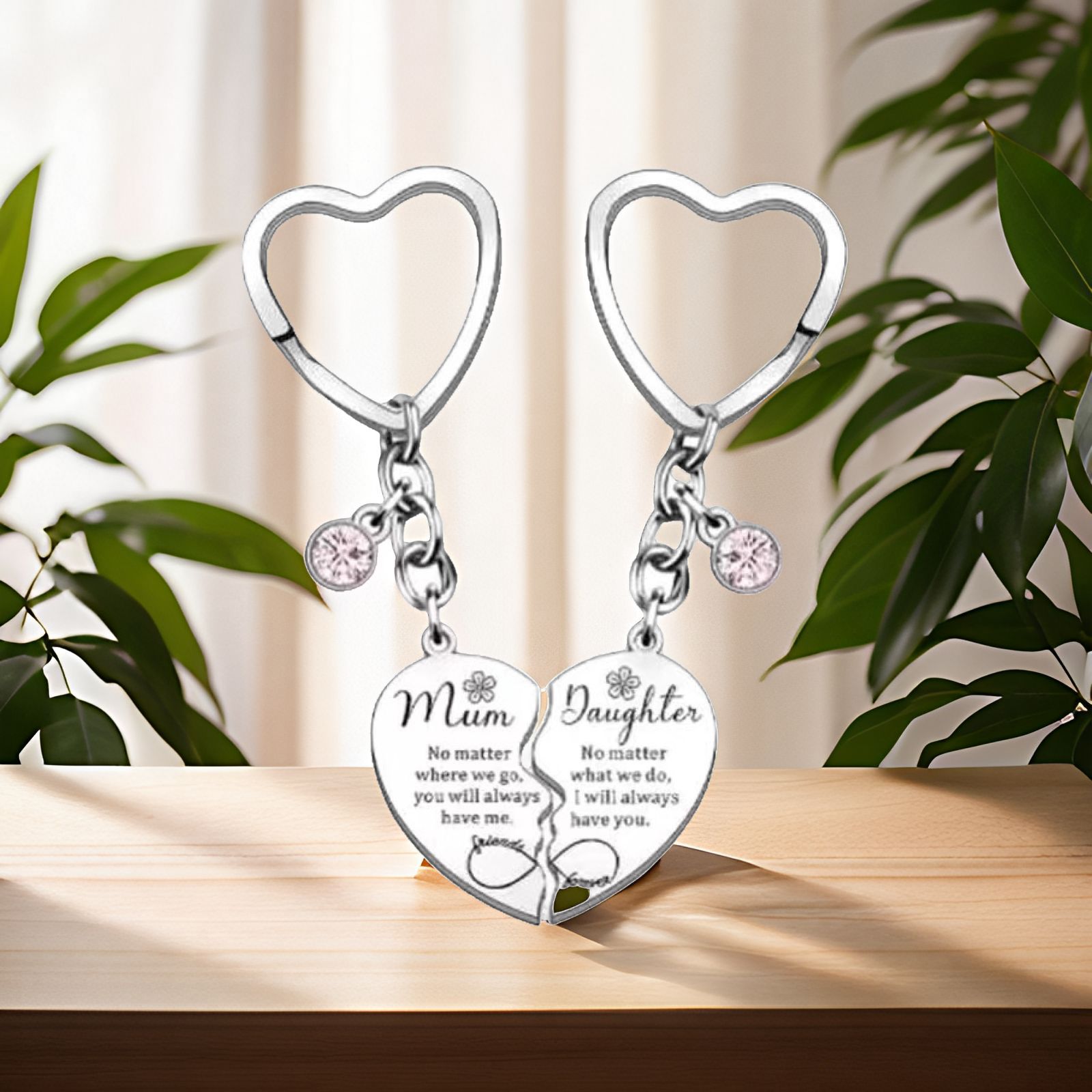 Picture of Mother's Day Love Keychain New SHORT BEST FRI Pendant Stainless Steel Spelling Heart Couple Necklace Gift