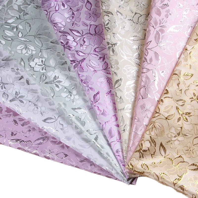 Picture of Autumn Ready-Made Beige Decorative Cloth Woven Jacquard Cloth for Bags and Placemats Made of Polyester Gold and Silver Silk Cloth
