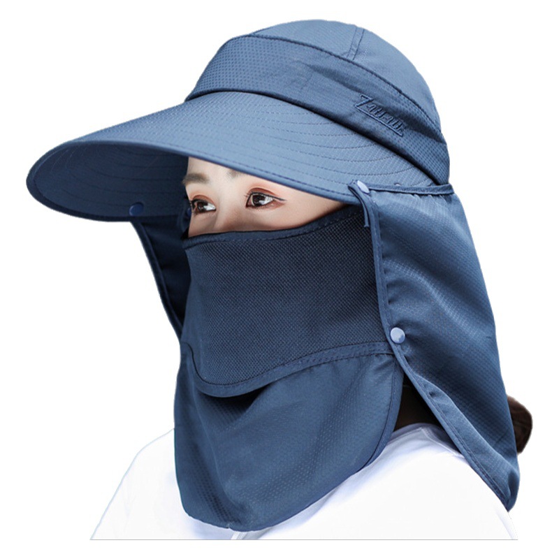 Korean Style Summer Women's Sun Hat Outdoor UV Protection Sun Hat Detachable Windproof Face Protecting Riding Hat Tea Picking Hat