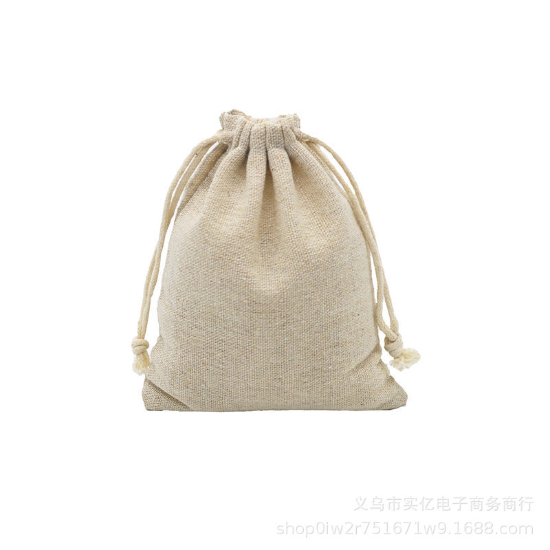 Picture of Spot Cotton Drawstring Flap Pocket Pants Wholesale Storage Bag Travel Cloth Bag Cotton Linen Bag Bracelet Jewelry Packaging Cotton Bag