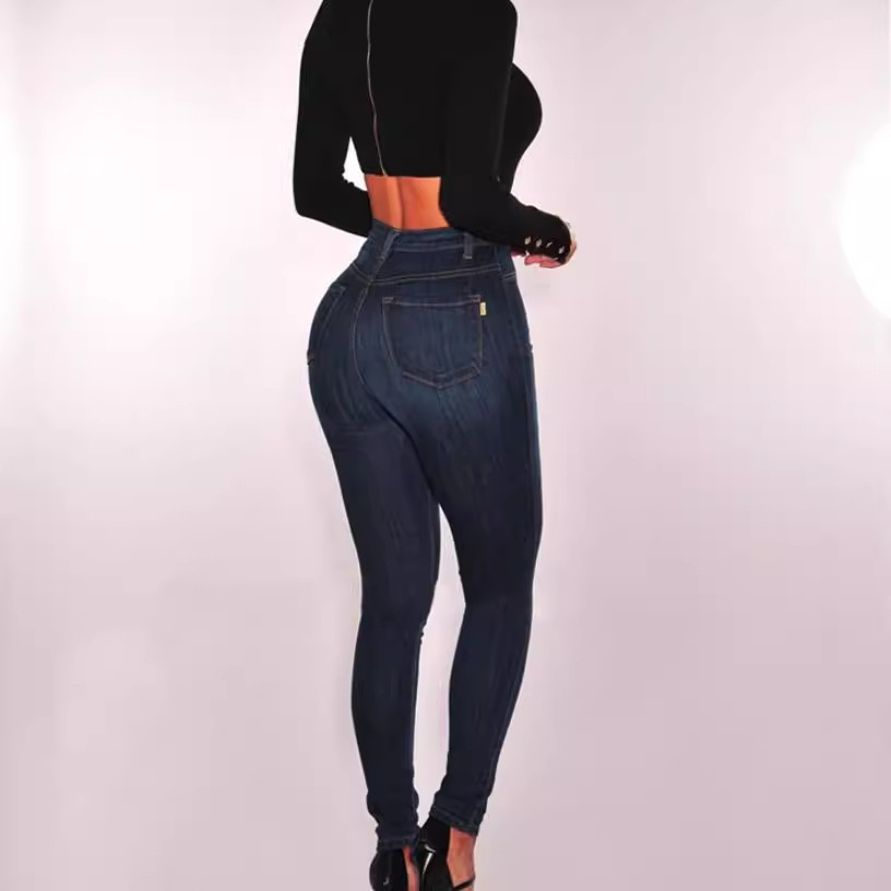 Picture of Wish Amazon Ebay Hot Selling Women's Jeans High Waist Sexy Stretch Slim Jeans for Women
