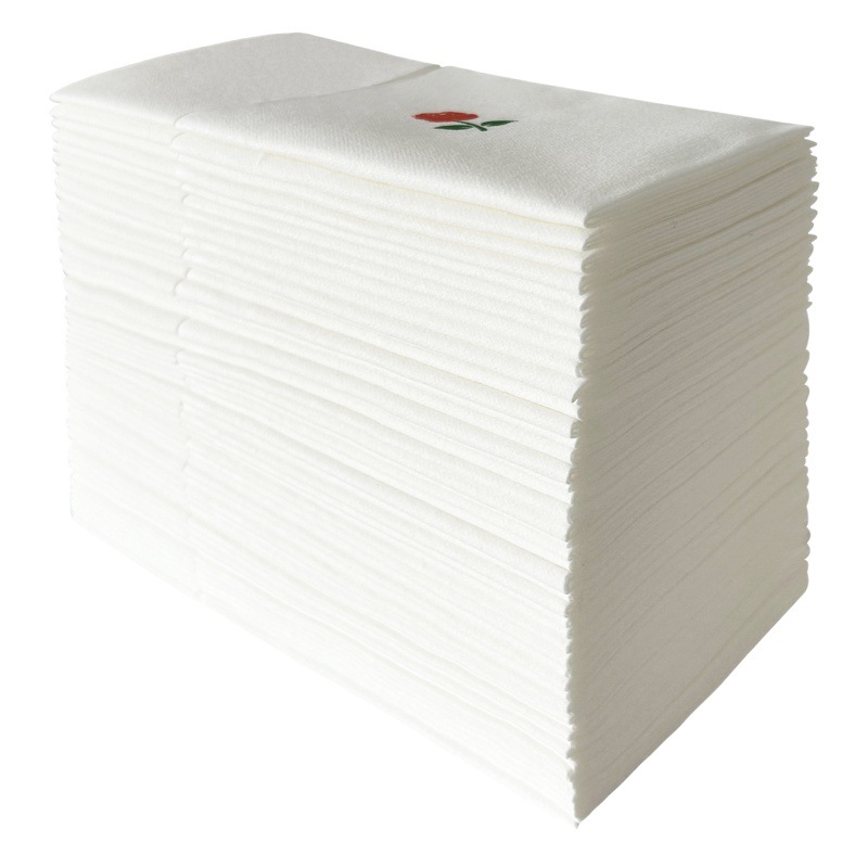 Cross-border Rose Printing Dust-free Paper 15.75x 15.75in Commercial Banquet Western Restaurant Mouth Cloth Aviation Napkin