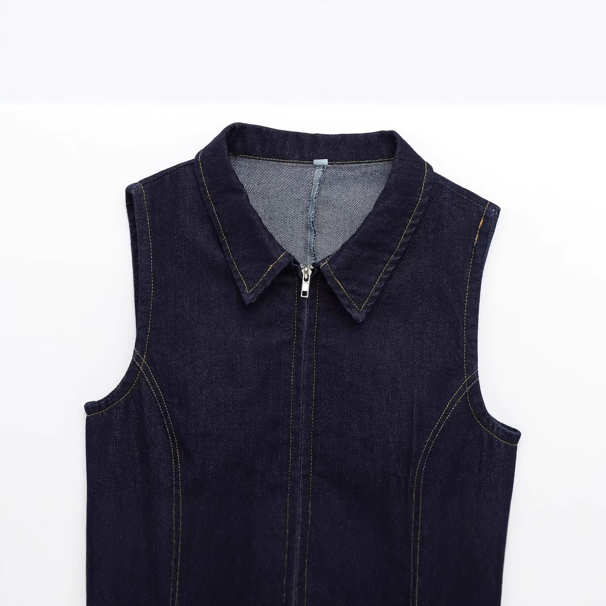 Picture of ZA cross-border women's clothing wholesale European and American style early spring new fashion Joker lapel slim sleeveless Denim vest top
