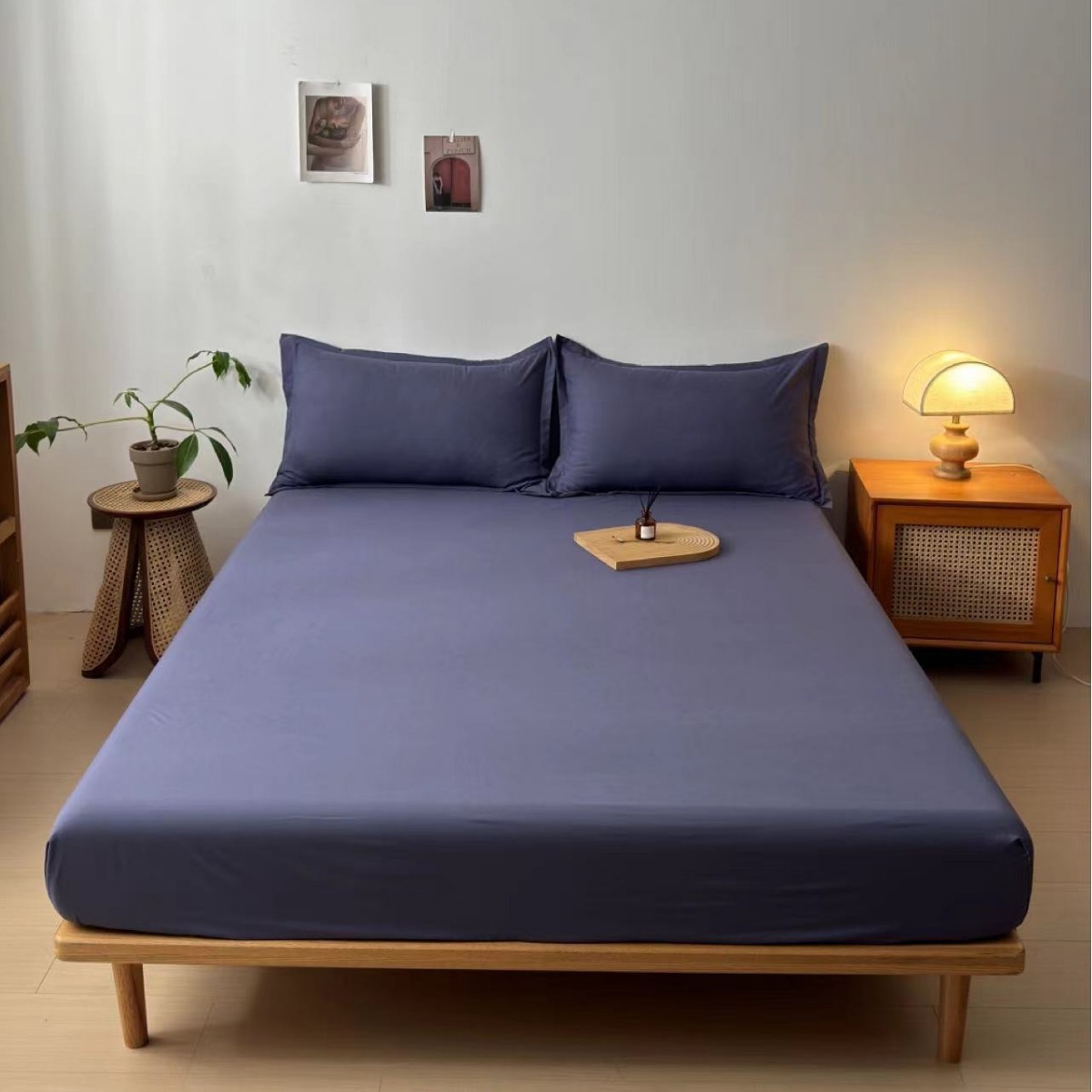Picture of Cotton Mattress Cover Non-Slip Fixed Bed Cover Single-Piece Bed Sheet Bedspread Simmons Protective Cover Height Mattress Cover