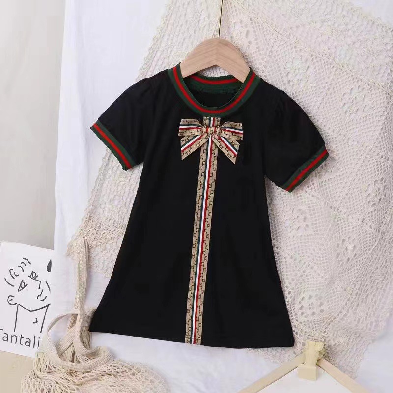 Picture of Factory girls' ethnic style dress short sleeve bow multi-color dress children's clothing summer wholesale