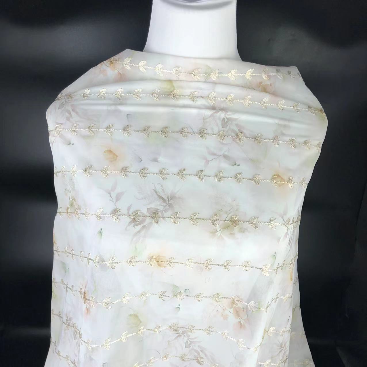 Xiaojun Textile Floral Pattern Computer Embroidery Printed Fabric Chinese Print Children's Clothing Fabric Dress Han Dynasty