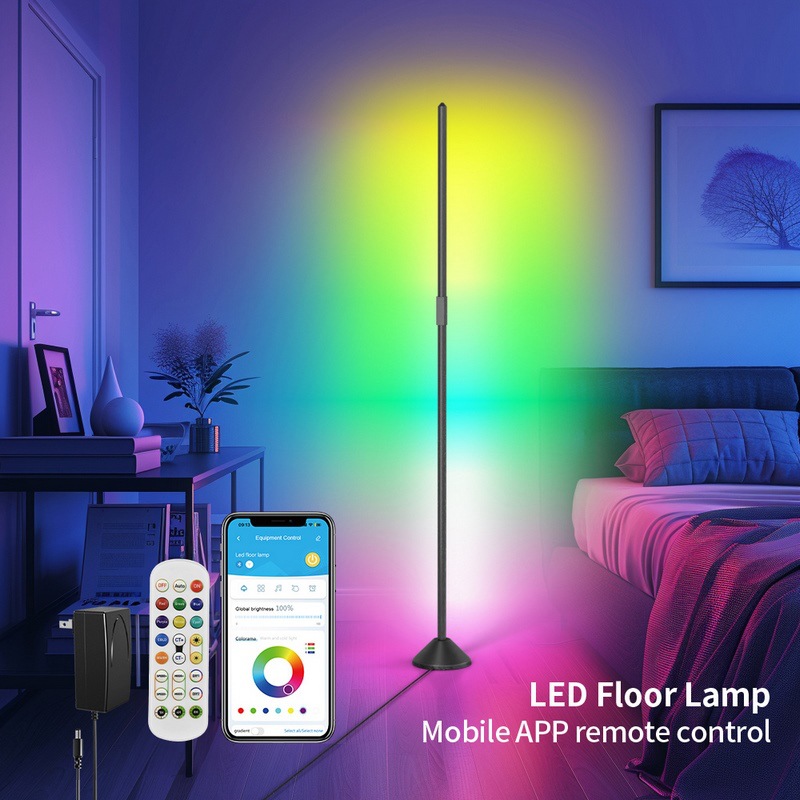 Led Floor Lamp Wifi Smart Lamp Bedroom Living Room Rgb Decorative Night Light E-Sports Atmosphere Light Marquee