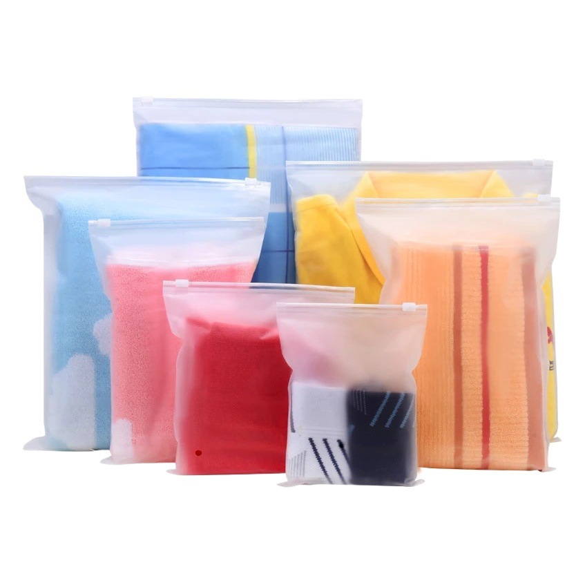 Spot wholesale clothing zipper bag CPE frosted transparent ziplock bag clothes packaging bag PE transparent sealed bag