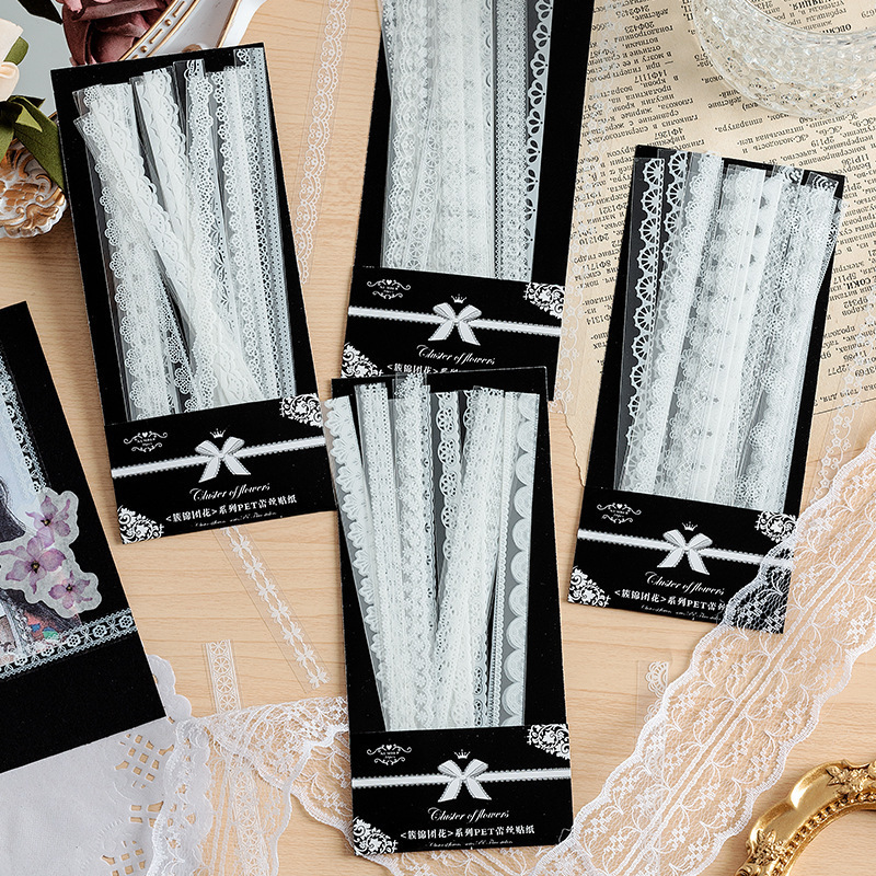 Tuojin Tuohua lace goo card stickers waterproof pet goo plate stickers Korean style hand account material paper wholesale