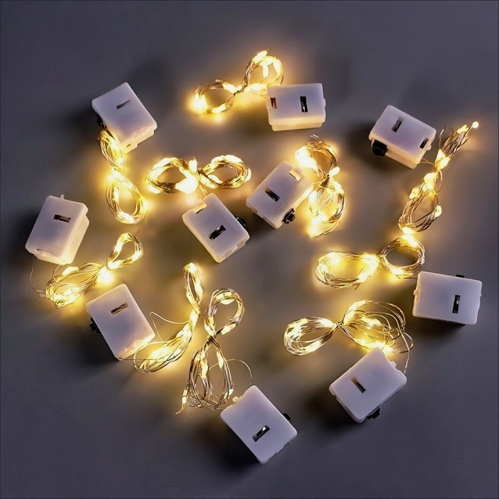 0.6m 2.3m Led Copper Wire Bouquet Light String Cake Decoration Small Lantern Light String Flashing Lights Starry Sky
