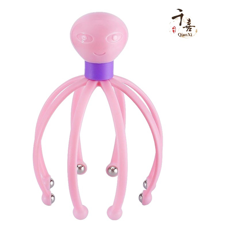 New Eight-Claw Ball Head Massager, Convenient Rotating Meridian Cartoon Scalp Scratcher Massager, Cross-Border Wholesale