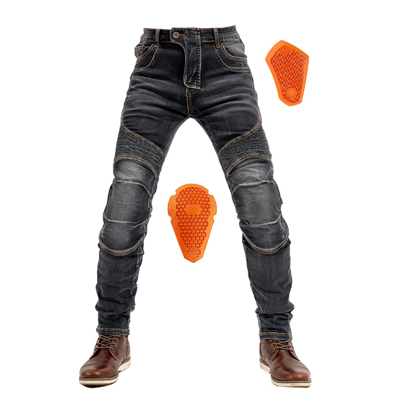 Motorcycle Cycling Pants Kevlar Jeans Wear-Resistant and Anti-Fall Motorcycle Racing Pants Straight Slim Fit High Elastic Autum 03