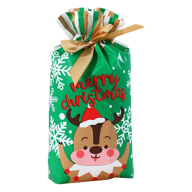 New Christmas packaging bag ribbon drawstring bag Cartoon creative rabbit ears gift drawstring bag candy bag apple bag