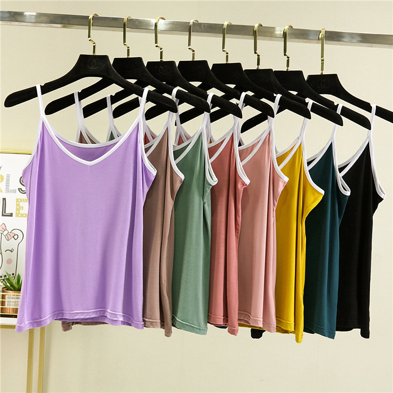 Modal Camisole Women's Inner 2022 New Spring and Summer Thin Sleeveless Belly Covering Large Size Base Top for Chubby Girls