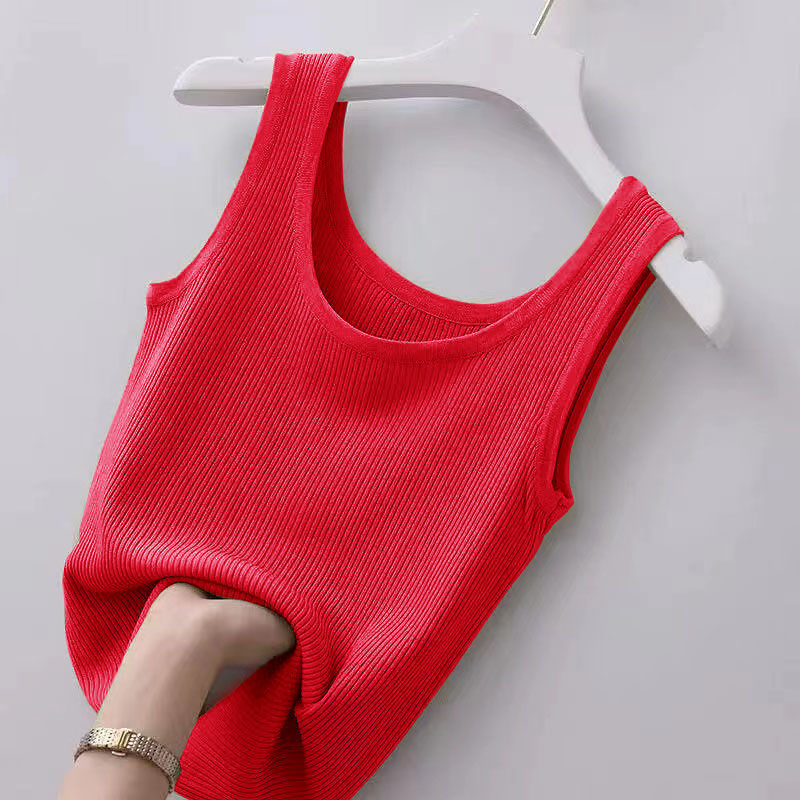 Picture of [Drop Shipping] 40-100kg Camisole Threaded Vest for Women, Large Size, Slim Fit, Outer Wear, Inner Layering Shirt, Sleeveless