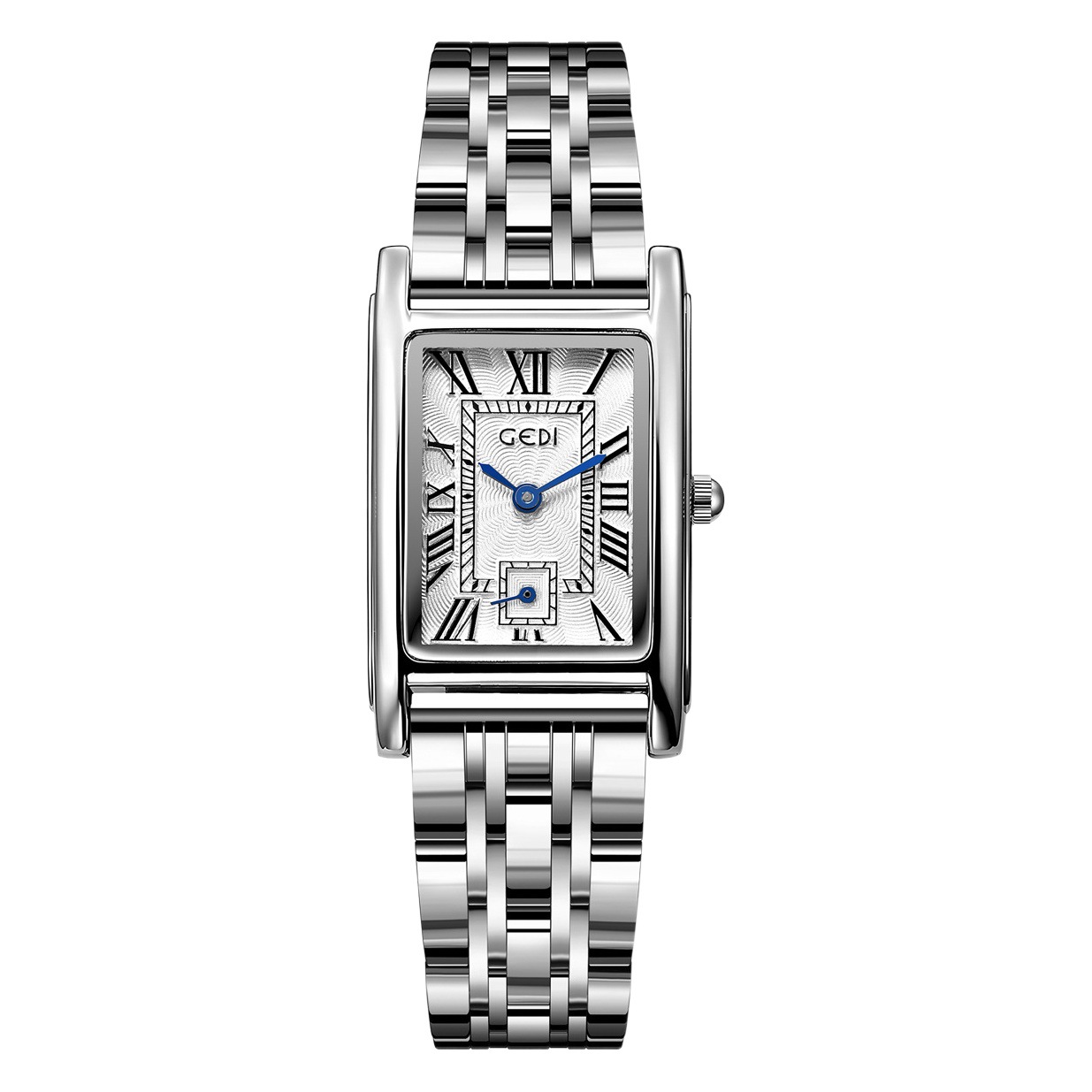 Goldie Creative Independent Second Hand Light Luxury Roman Scale Small Square Plate Waterproof Quartz Stainless Steel Retro Women's Watch