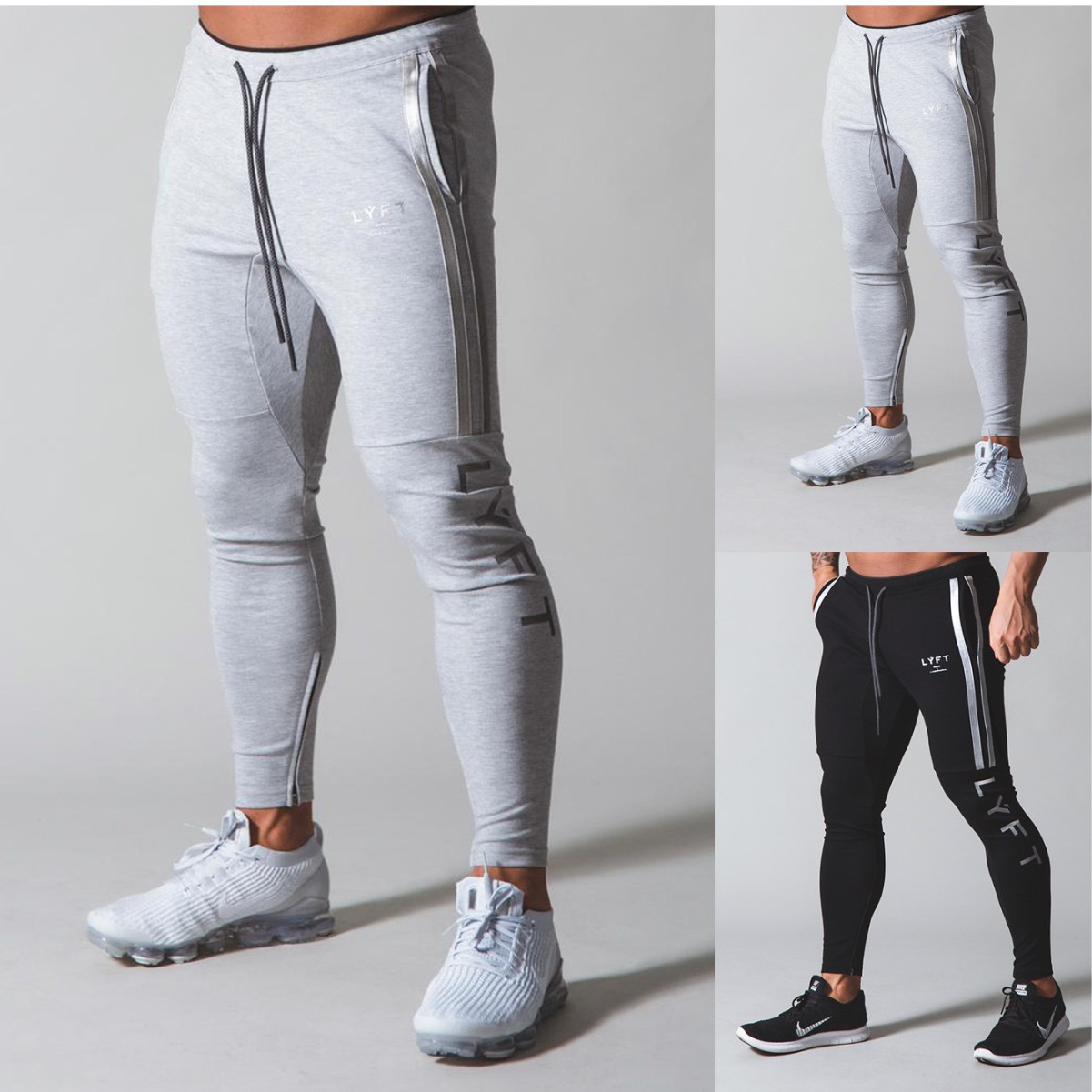 Muscle fitness brothers outdoor running training spring and summer new trendy men's breathable trousers bodybuilding fitness men's pants