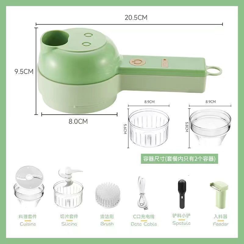 Picture of Gatling Vegetable Cutter New Multi-functional Household Slicing Artifact Storm Electric Garlic Stamping Supplemental Handheld Cooking Machine