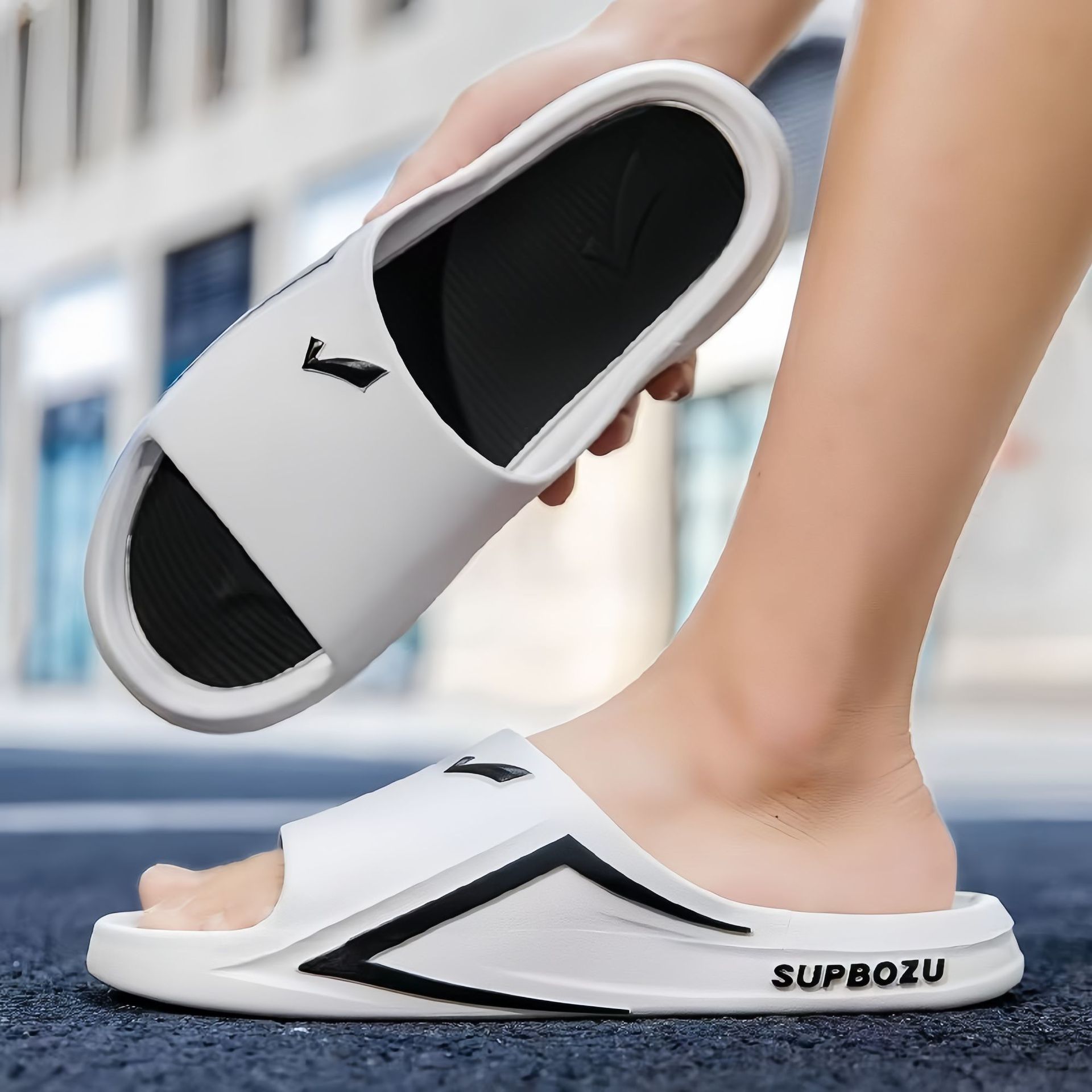 PVC Couple Slippers Thick Bottom Home Indoor and Outdoor Bathroom Non-Slip Deodorant Fashion Slippers Casual Slippers