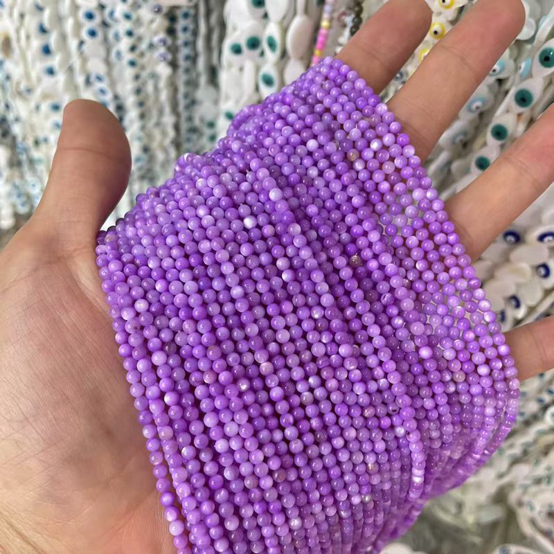 Picture of 3mm Natural Freshwater Shell Beads Round Beads Colorful DIY Jewelry Accessories Hairpin Shell Beads Bracelet Necklace Clavicle Chain Beads