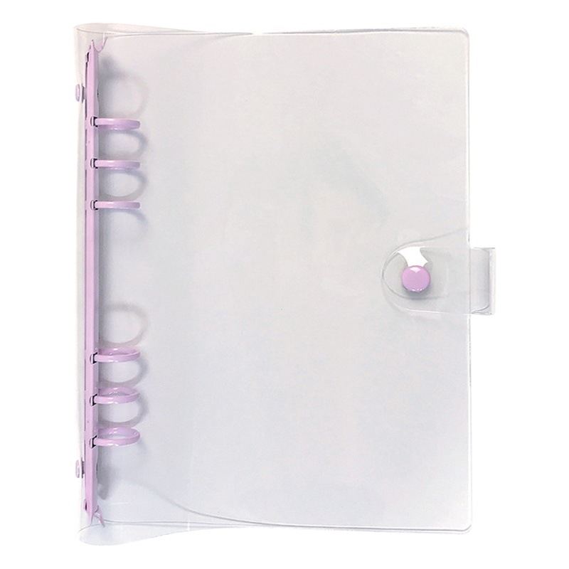in stock Macaron Transparent PVC Loose-leaf Card Book Case Artistic A5 Six-hole Loose-leaf Folder Travel Book