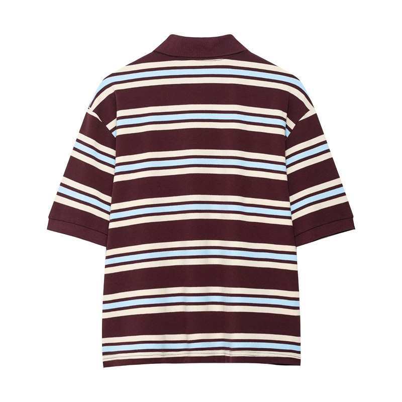 Picture of European and American Style Women's Button Fashion Casual New Versatile Shirt Foreign Trade Spring and Summer Striped Short-Sleeve Two-Piece