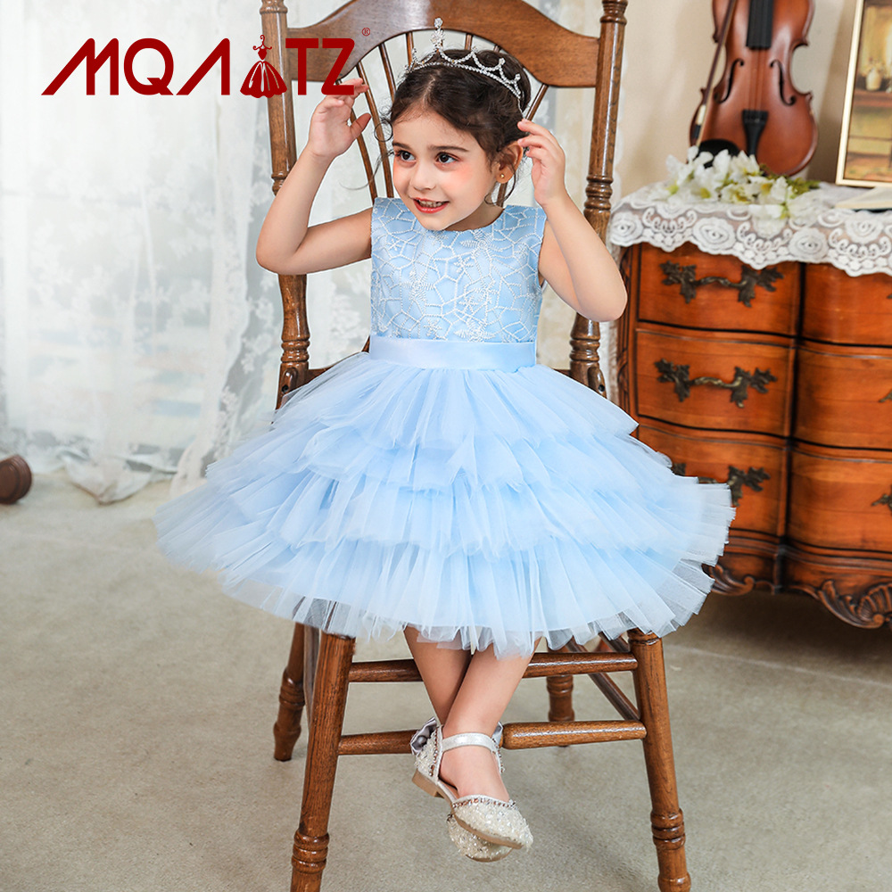 Amazon's New Cake Dress Baby's One-Year-Old Dress European and American Embroidered Mesh Tutu Kidsren's Dress Princess Dress
