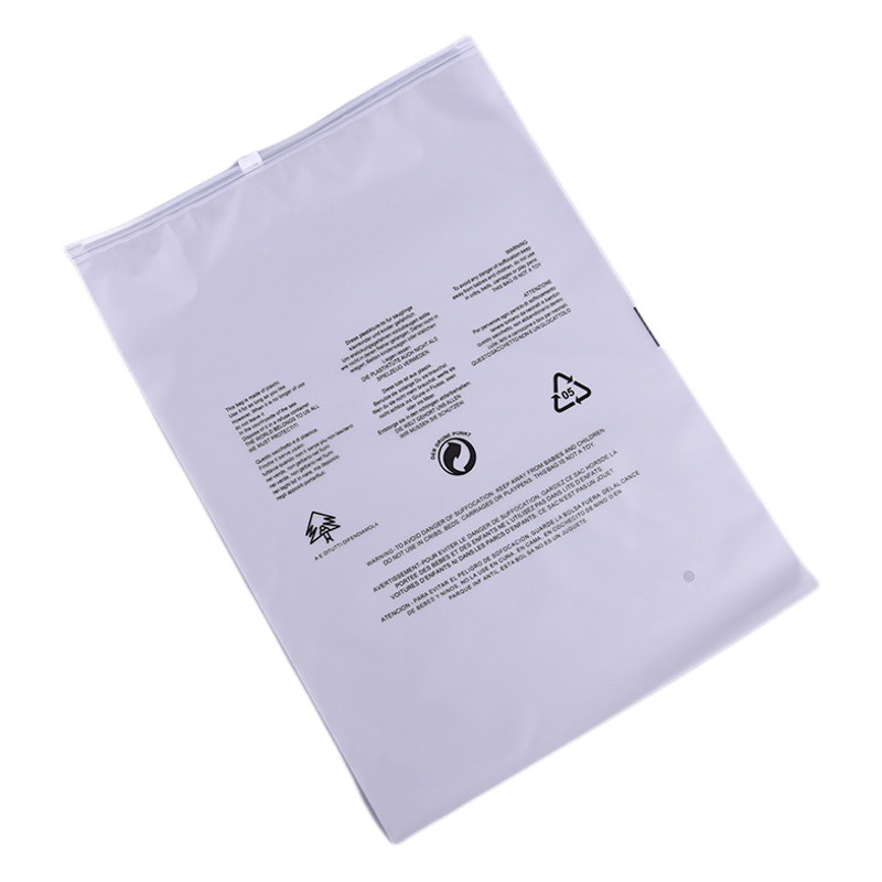 Spot Pe Frosted Warning Zipper Bag Plastic Clothing Bag Leggings Ziplock Bag Intimates Packaging Bag Seal