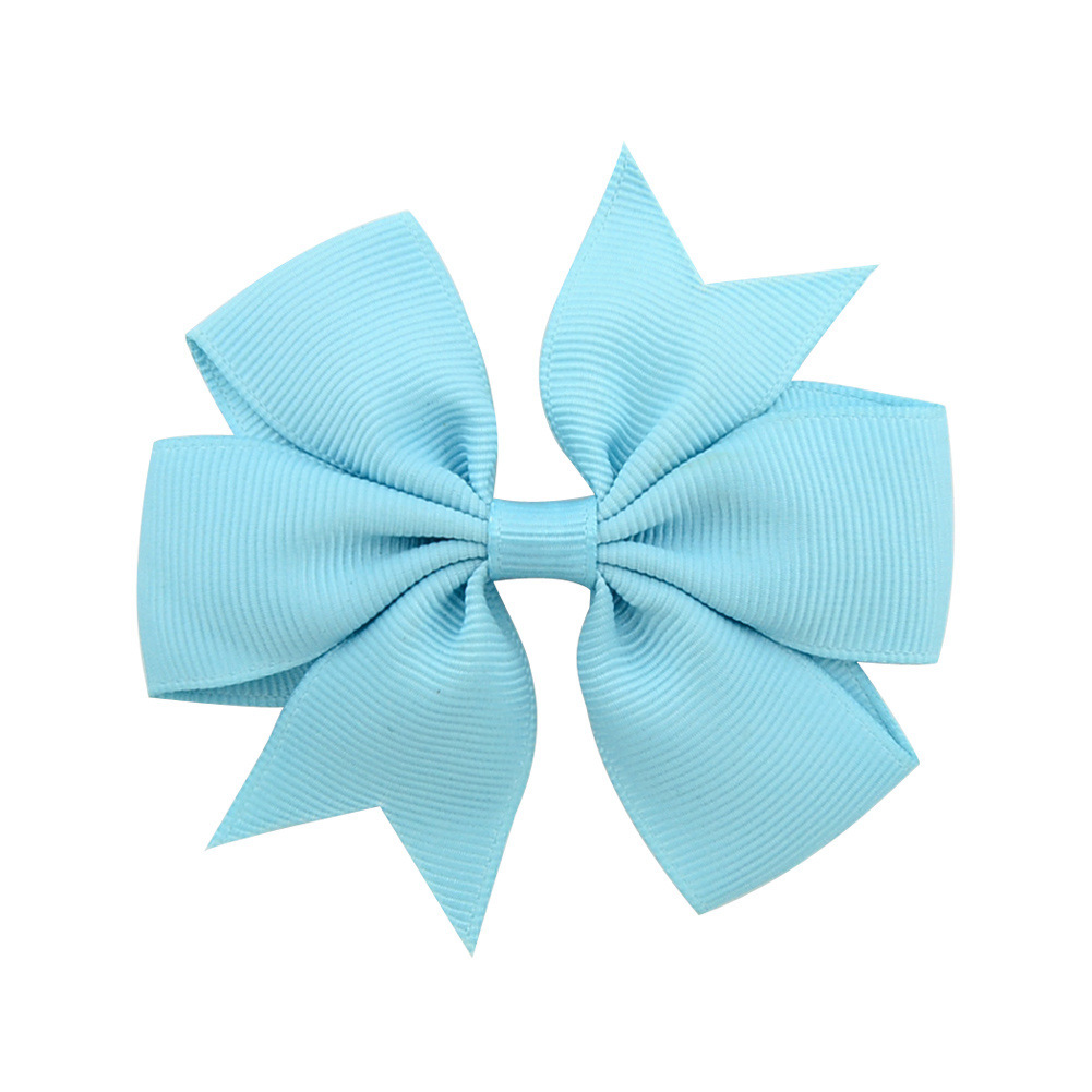 Picture of 53 Colors Amazon Hot Selling Six-Ear Pure Color Ribbed Fishtail Bow Hairpin Hair Accessories Kidsren's Headwear 564