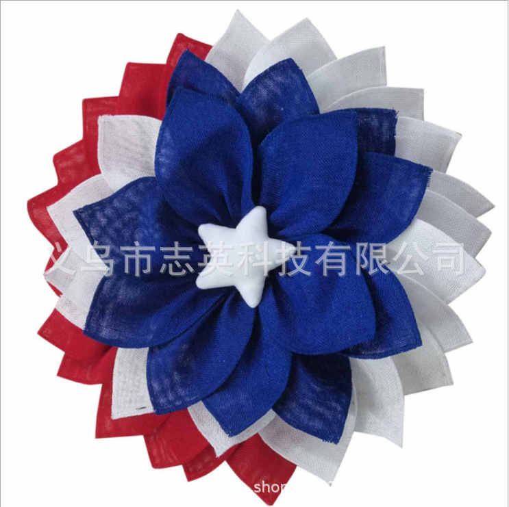 Picture of Amazon American Independence Day flag Garland ornaments national day door hanging wreath holiday decoration props wholesale