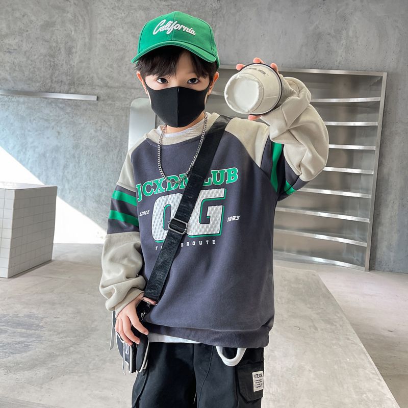 Picture of Boys' Spring and Autumn Sweatshirt 2025 New Autumn and Winter Children's Fashionable Western Style Internet Celebrity Long Sleeve Top Trend