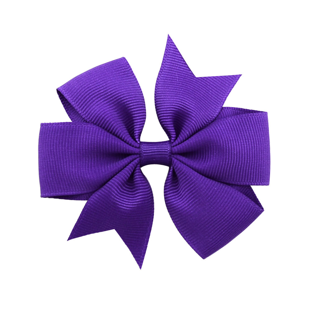 Picture of 53 Colors Amazon Hot Selling Six-Ear Pure Color Ribbed Fishtail Bow Hairpin Hair Accessories Kidsren's Headwear 564