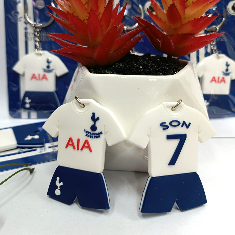 Tottenham Cristiano Ronaldo Chelsea Real Madrid Bellingham Star Keychain PVC Soft Rubber Key Pendant Gift