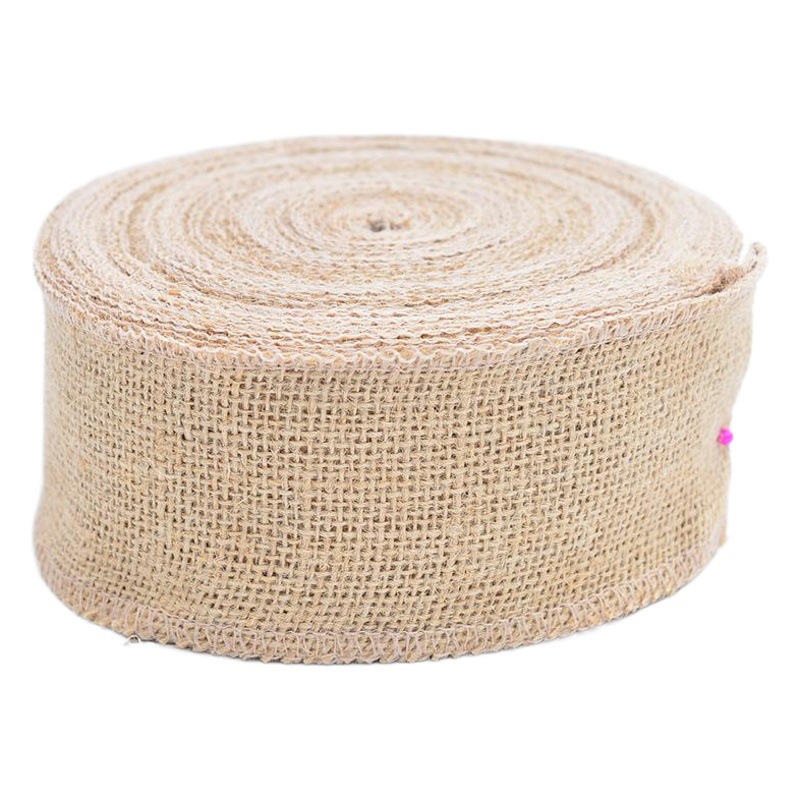 Natural jute cloth roll solid color DIY handmade Christmas wedding craft linen woven rope table runner chair back fabric