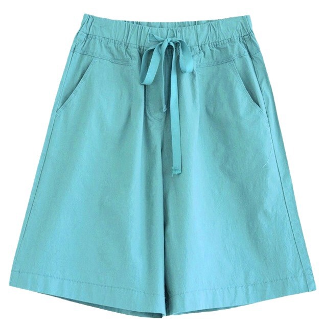 Picture of Five-point Pants Women's Loose Shorts Summer Thin High Waist 100.00kg Years New Casual Pants Women's Straight Black Five-point Pants