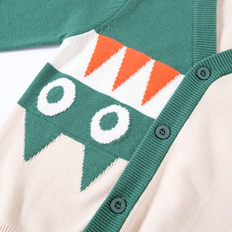 Picture of 2025 Autumn New Kidsren's Clothing Jacket Kidsren's Knitwear Cardigan Baby Clothes Boys Warm Knitwear Monster Trend