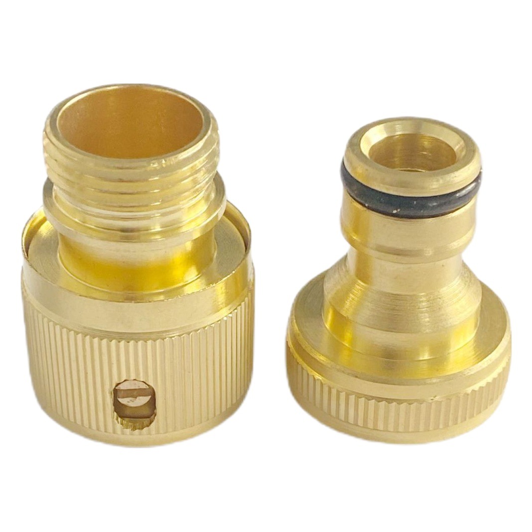 Brass 1/2 outer teeth quick connector American 3/4 inner teeth nipple connector 4 points outer teeth water supply American Standard 6 points outer