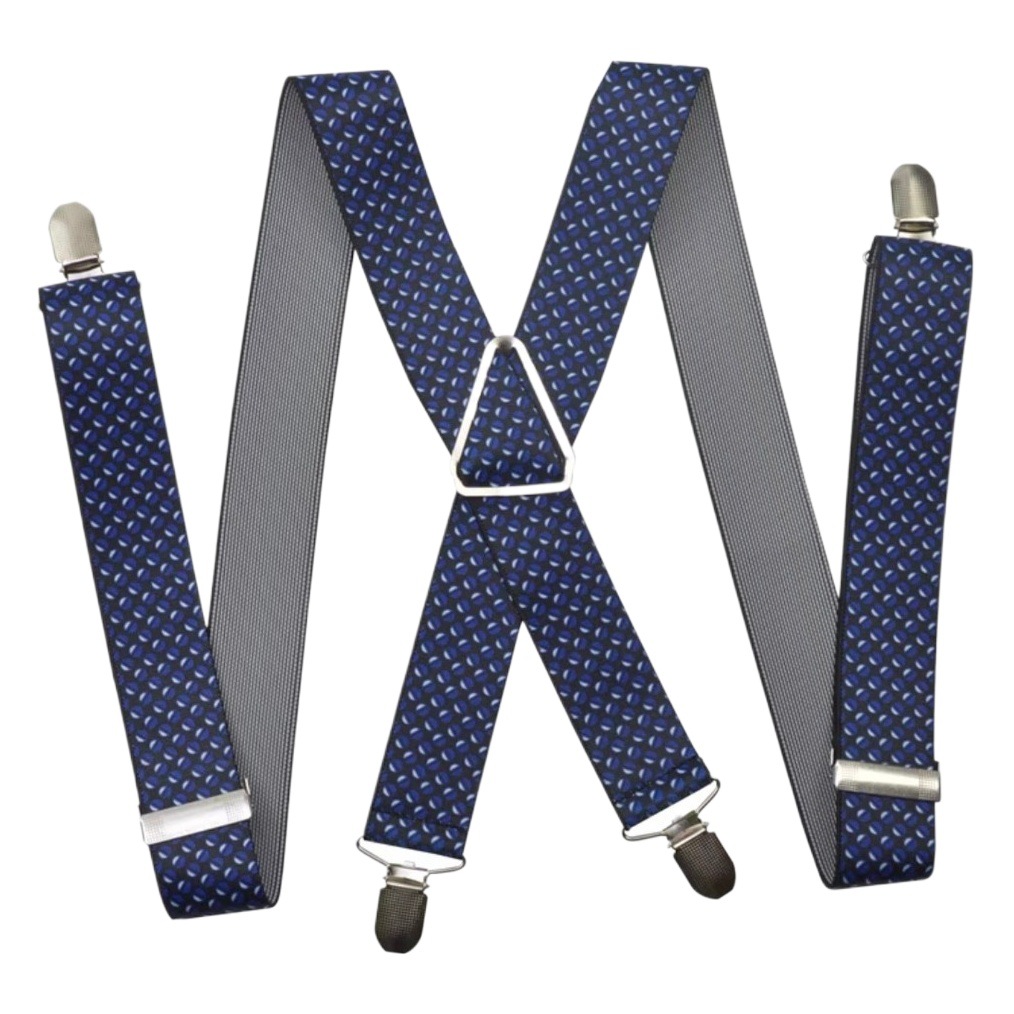 Cross-border supply X-type fashion men's 4-clip strap jacquard printed elastic adult strap